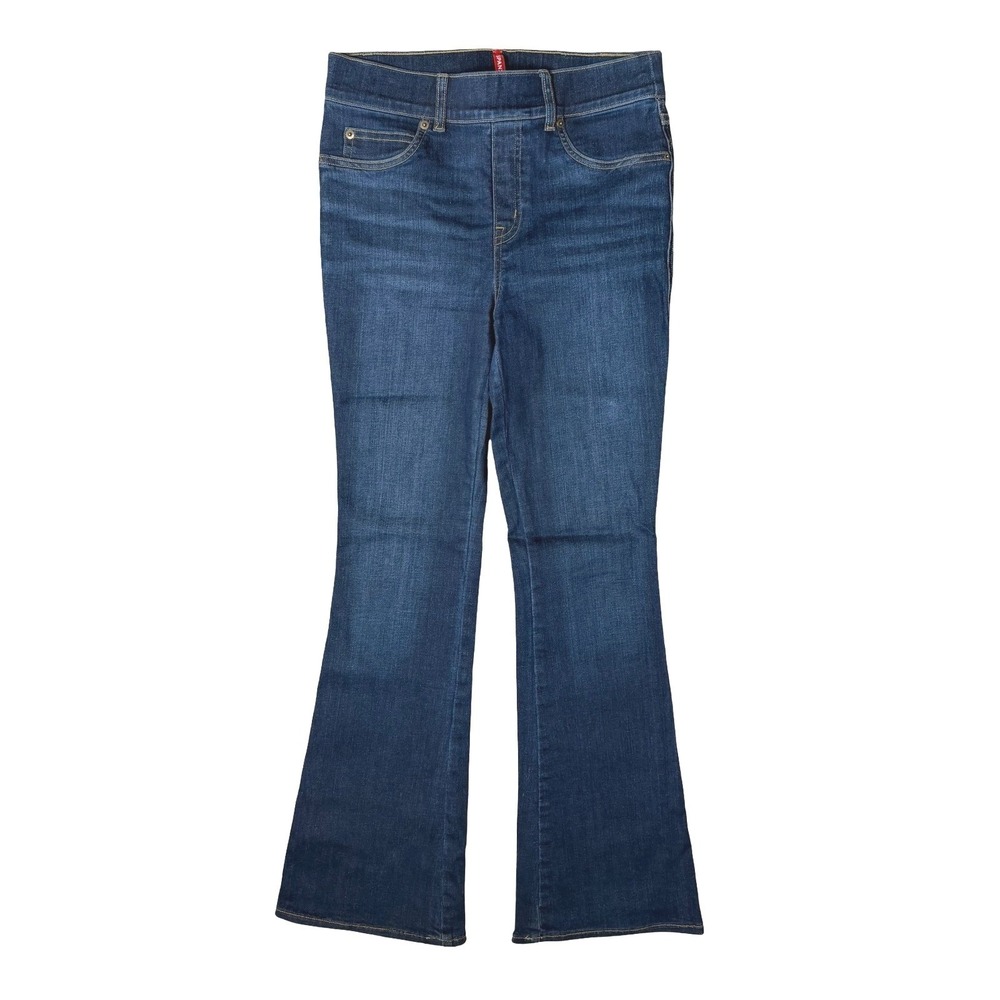 Spanx Jean-ish Flare Leggings Pull On Denim Dark Wash Women Small Petite